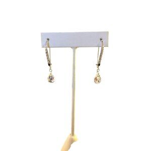 Avon Silver Tone CZ Embellished Teardrop Earrings (1606)